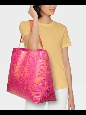 Open Story Pink Tropical Reversible Tote